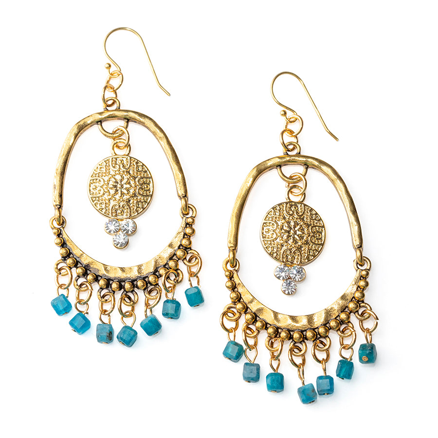 Chandelier Swing Gemstone Earring Kits Blue Apatite and Gold Goody Beads