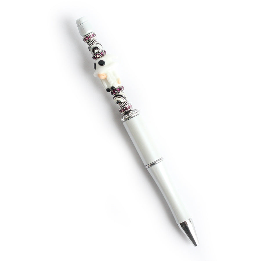 Beads with Bead Pen Kit - Adorable Ghost Gnome with White Plastic Pen - Limited Edition