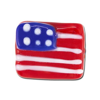 18mm Red, White & Blue Flag Lampwork Beads - Goody Beads