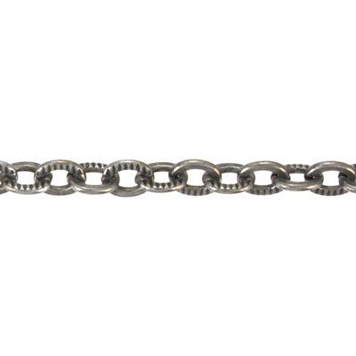 4mm Antique Silver Plated Oval Cable Chain - Goody Beads
