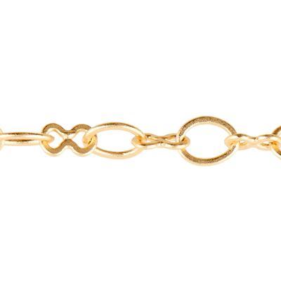 5mm Figure Eight & Oval Link Satin Hamilton Gold Plated Brass Chain - Goody Beads