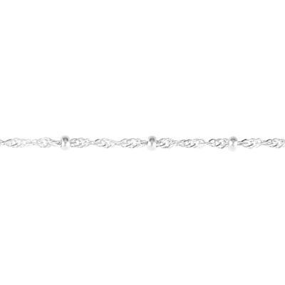 2.5mm Silver Plated Ball & Twisted Curb Satellite Chain - Goody Beads