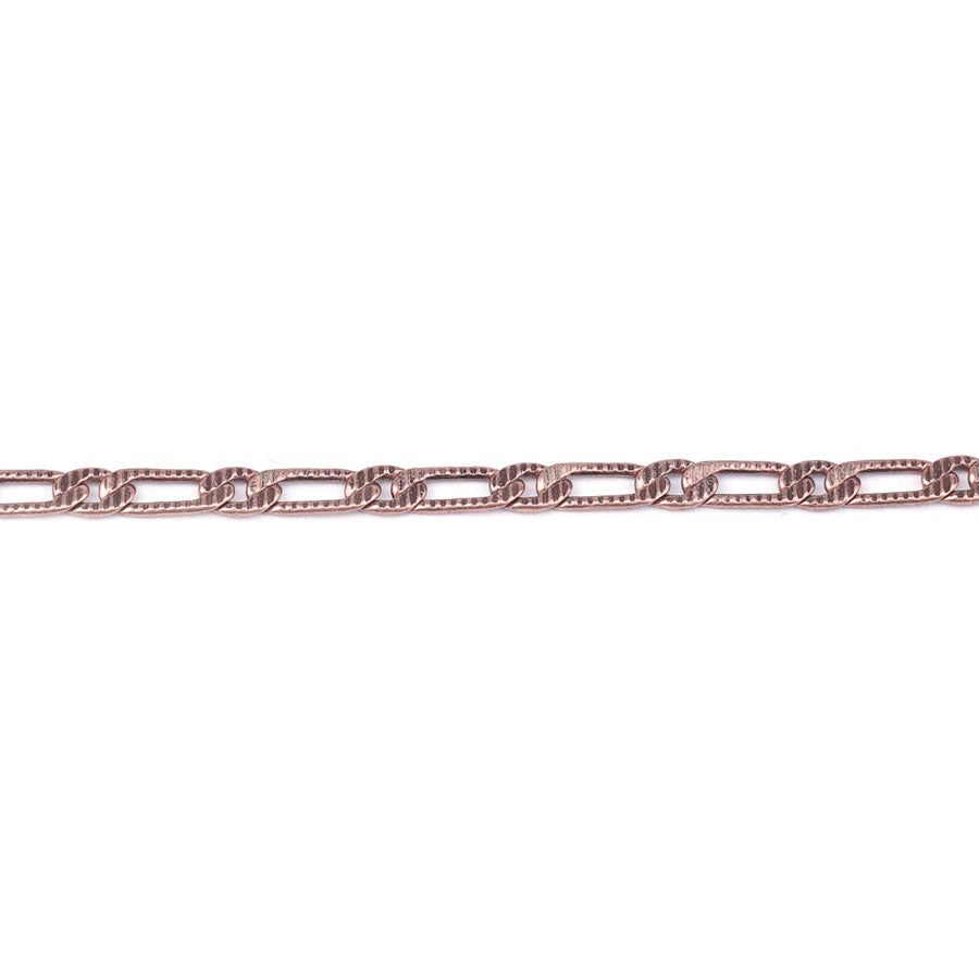 3.2mm Antique Copper Plated Textured Curb Chain - Goody Beads