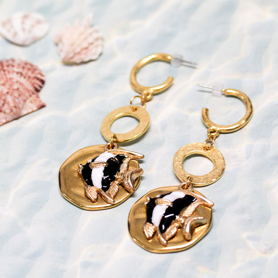 Summer Seascape Gold Enamel Charm/Pendant Set - 6 Pieces - Goody Beads
