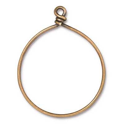 42mm Brass Oxide Large Wire Hoop by TierraCast - Goody Beads