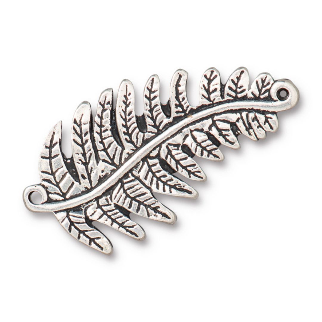 40mm Antique Silver Fern Link/Connector By TierraCast - Goody Beads