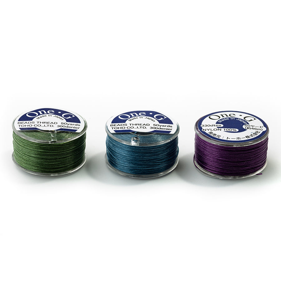 TOHO OneG Beading Thread 3 Bobbin Set Jewel Tones GoodyBeads