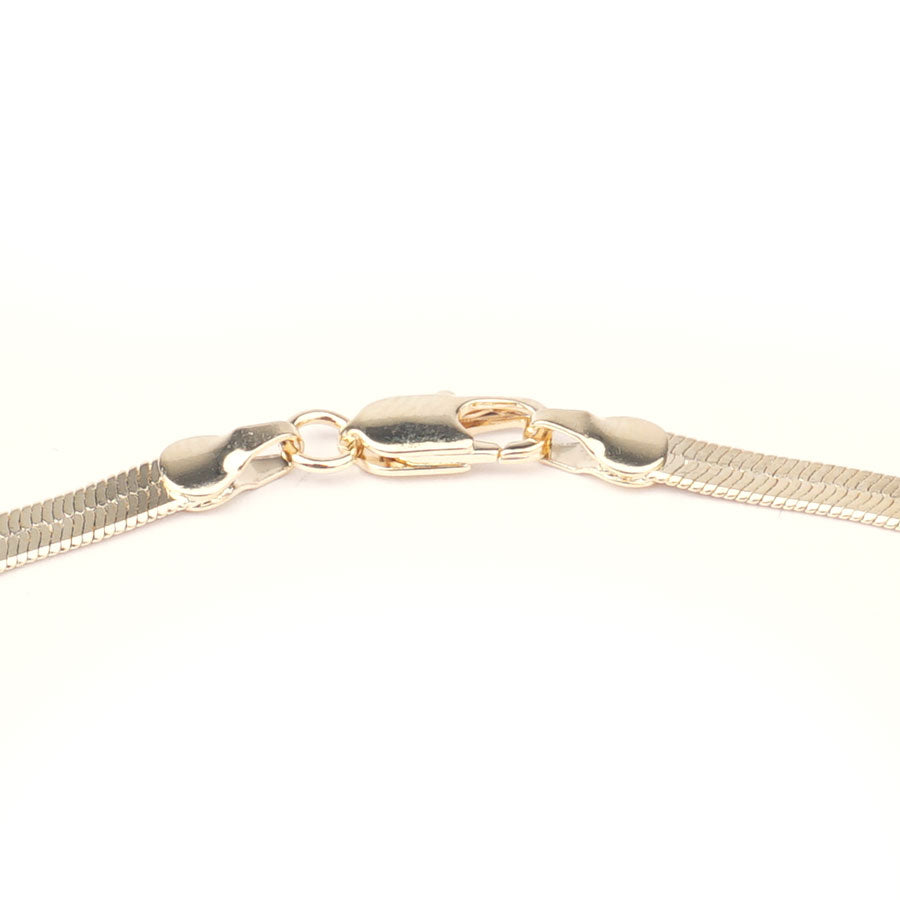 18 Inch 4mm Flat Herringbone Necklace with Clasp - Gold - Goody Beads