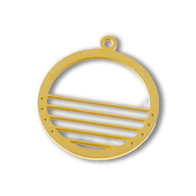 25mm Gold-Plated Stainless Steel Beadable Circle Pendant - Goody Beads