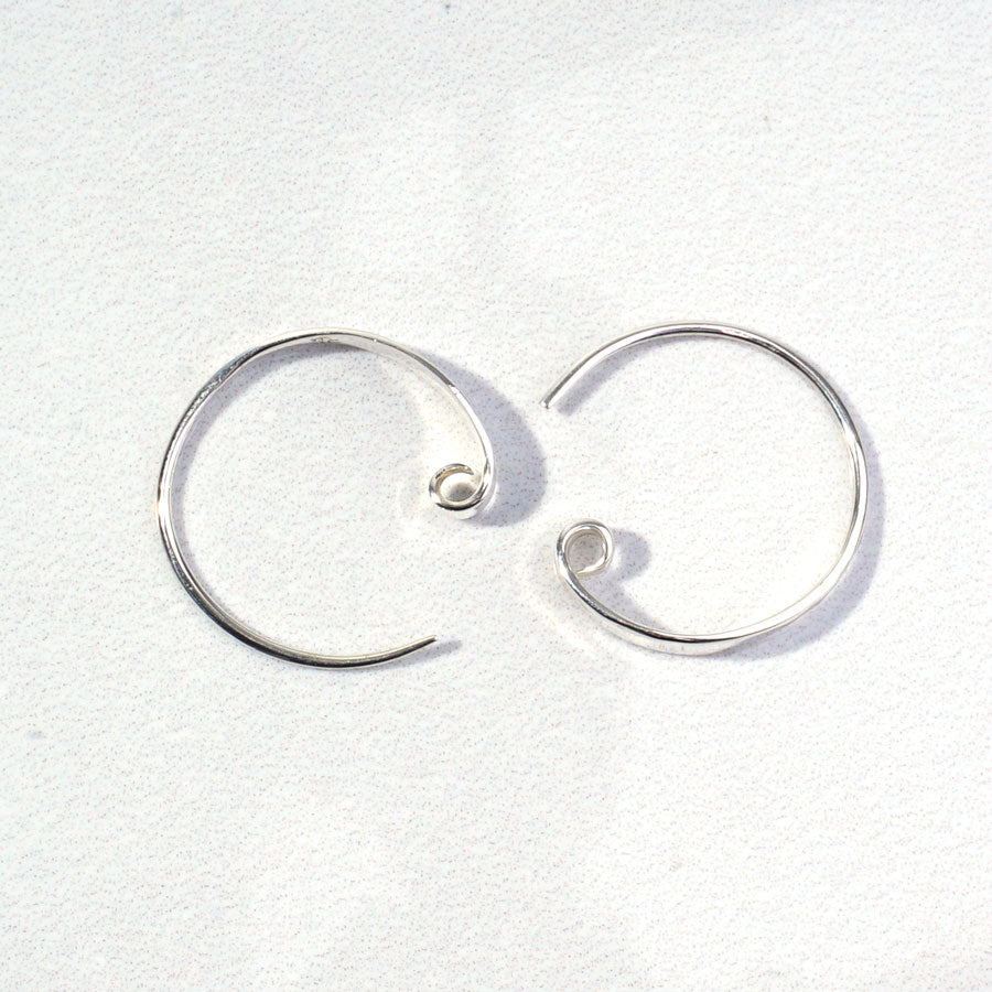 20mm Sterling Silver Hoop with Hammered Front by Nina Designs - Goody Beads