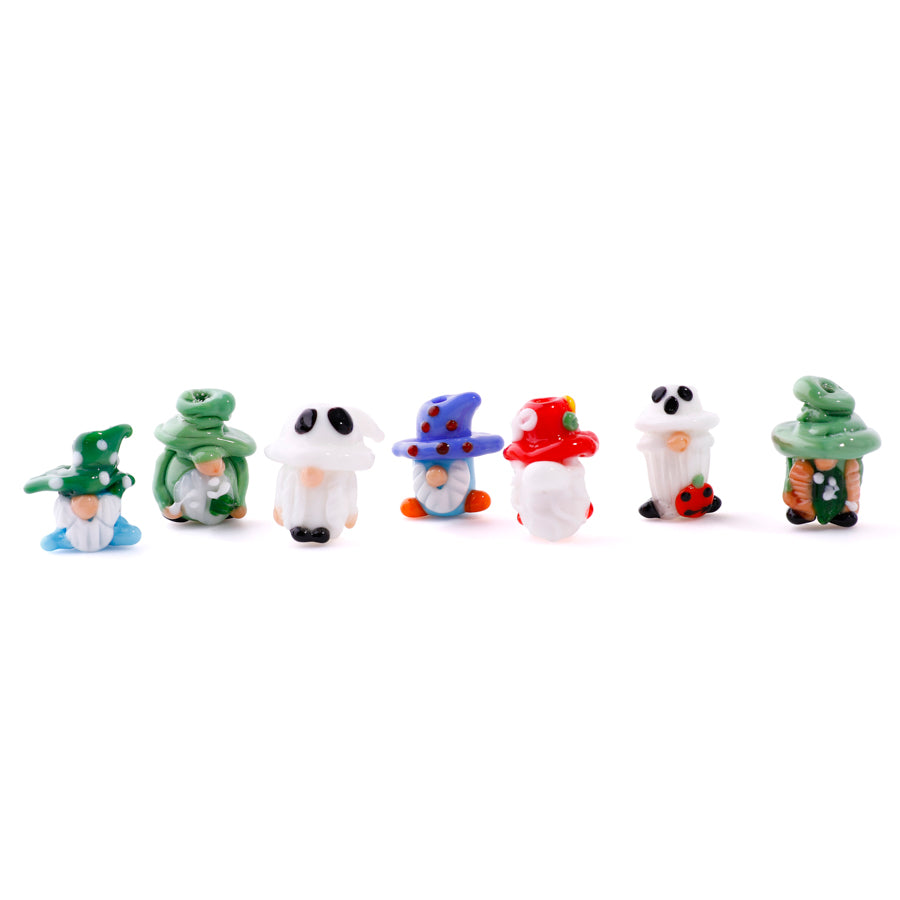 22x18mm Jaunty Top Hat Garden Gnome Lampwork Bead Goody Beads