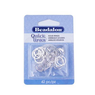 12mm Silver Plated Round Solid Quick Links Rings from Beadalon - Goody Beads