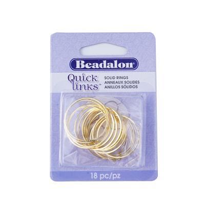 25mm Gold Color Round Solid Quick Links Rings from Beadalon - Goody Beads