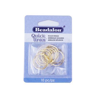 20mm Gold Color Round Diamond Cut Solid Quick Links Rings from Beadalon - Goody Beads
