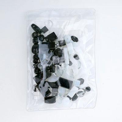 Black and White Pressed Glass Bead Mix - Goody Beads
