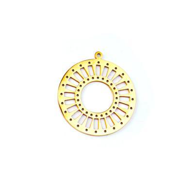 30mm Gold-Plated Stainless Steel Beadable Ring Pendant - Goody Beads