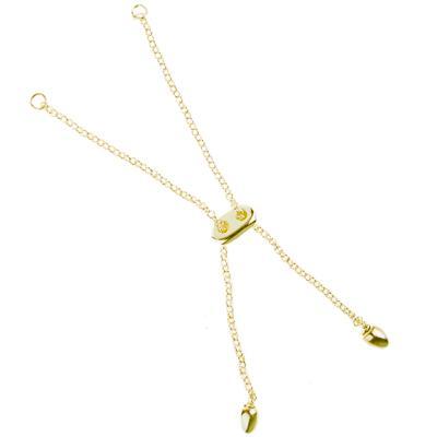 Gold Plated Adjustable Rollo Chain Bracelet Sliding Clasp - Goody Beads