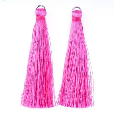 60mm Pink Fabric Tassels - Goody Beads