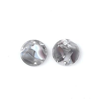 15mm Grey Acetate Two Hole Coin Connector - Goody Beads