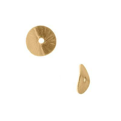 6mm Gold Plated Wavy Disc Bali Style Bead - Goody Beads