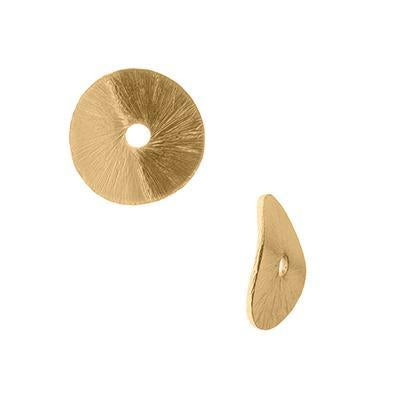 10mm Gold Plated Wavy Disc Bali Style Bead - Goody Beads