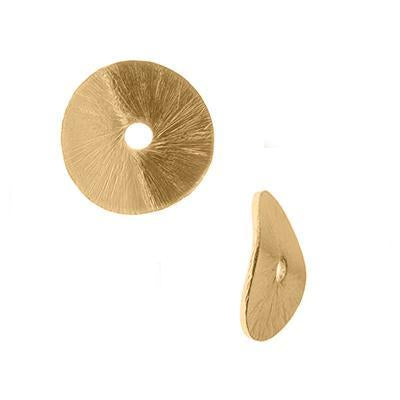 12mm Gold Plated Wavy Disc Bali Style Bead - Goody Beads