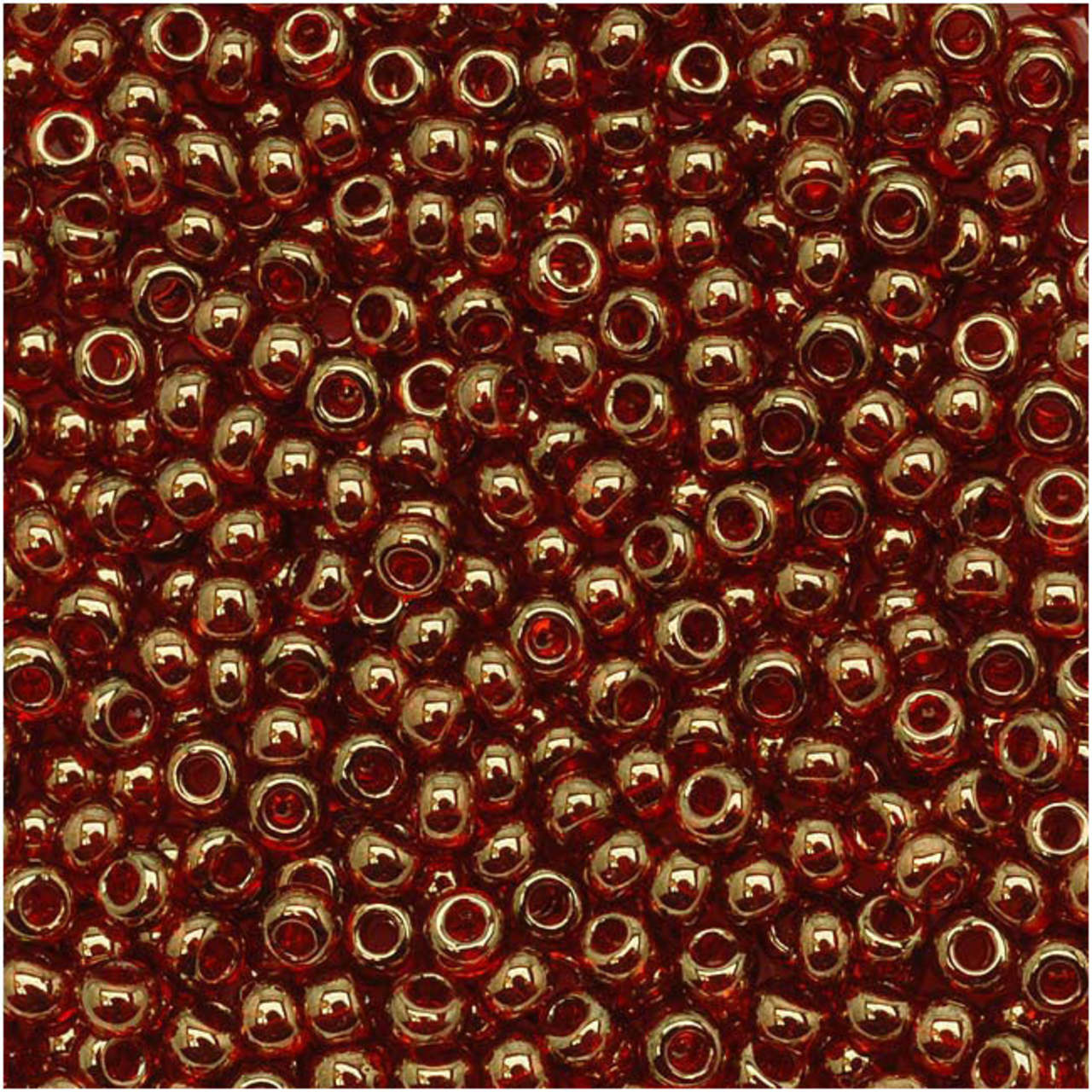 TOHO Bead Round 11/0 Gold-Lustered Rusty Orange, 2.5-Inch Tube