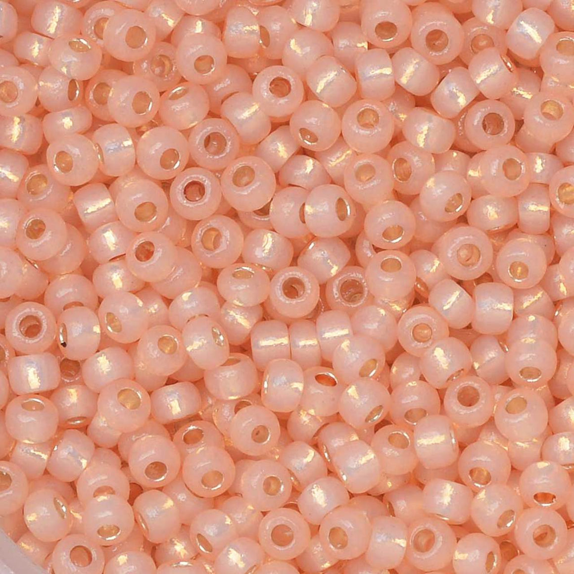 TOHO Bead Round 11/0 Silver-Lined Milky Peach PermaFinish 2.5-Inch Tube