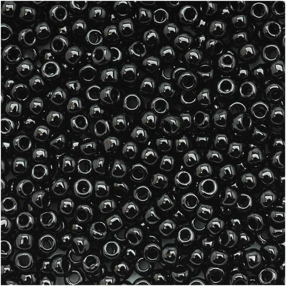 TOHO Bead Round 11/0 Opaque Shiny Jet Black, 2.5-Inch Tube