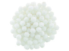 4mm Czech Fire Polish Opaque White Beads