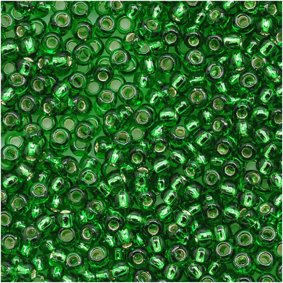 TOHO Bead Round 11/0 Silver-Lined Grass Green, 2.5-Inch Tube