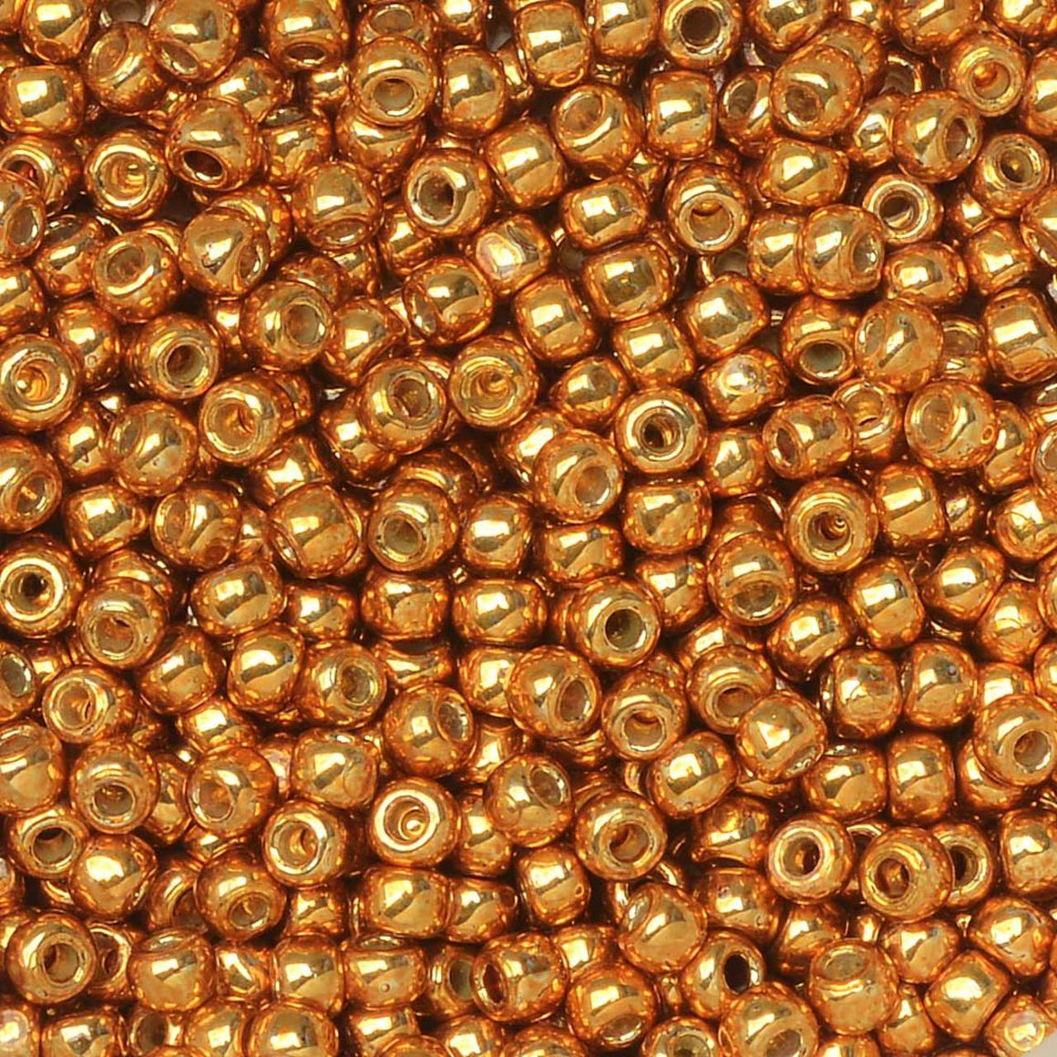 TOHO Round Bead 11/0 PermaFinish Galvanized Old Gold 2.5-Inch Tube