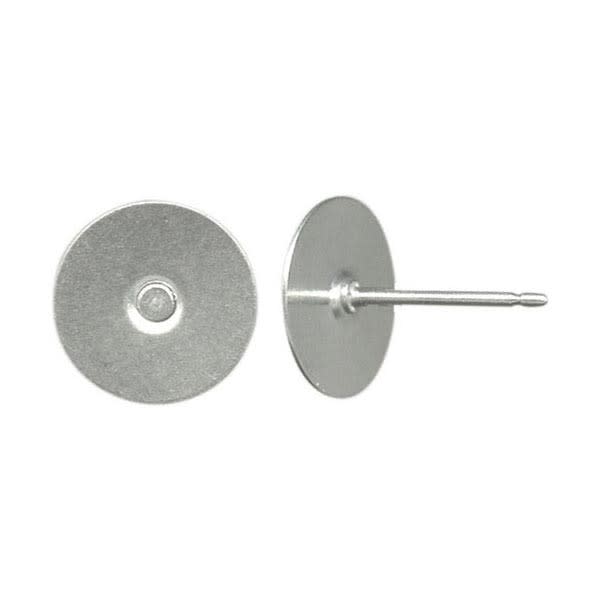 Titanium Earring 11mm Post with 10mm Stainless Steel Flat Pad (1 Pair)