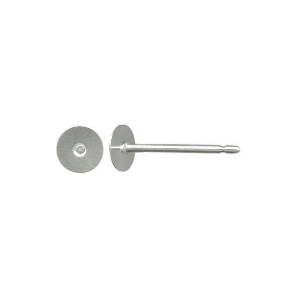 Titanium Earring 11mm Post with 4mm Stainless Steel Flat Pad (1 Pair)