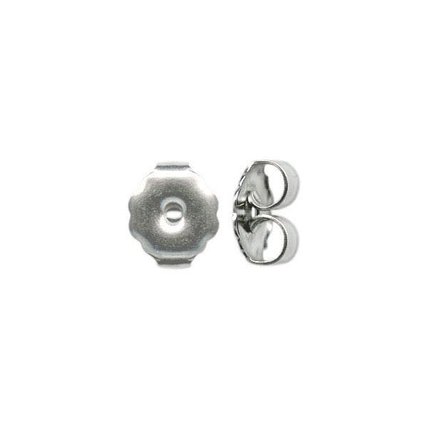 Stainless Steel Earring Backs, Scalloped Butterfly Nut (1 Pair)