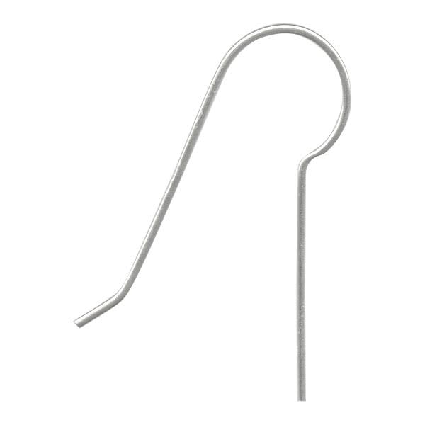 Sterling Silver French Hook Earring Wires, 14mm Straight Leg (1 Pair)