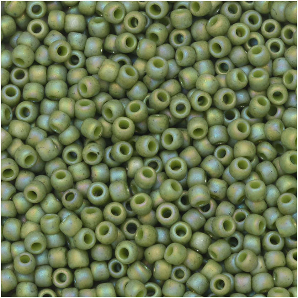 TOHO Bead Round 11/0 Semi-Glazed Honeydew AB 2.5-Inch Tube