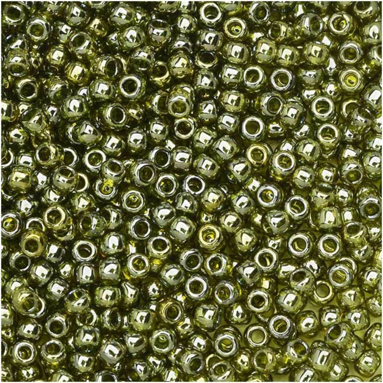 TOHO Bead Round 11/0 Gold-Lustered Green Tea 2.5-Inch Tube