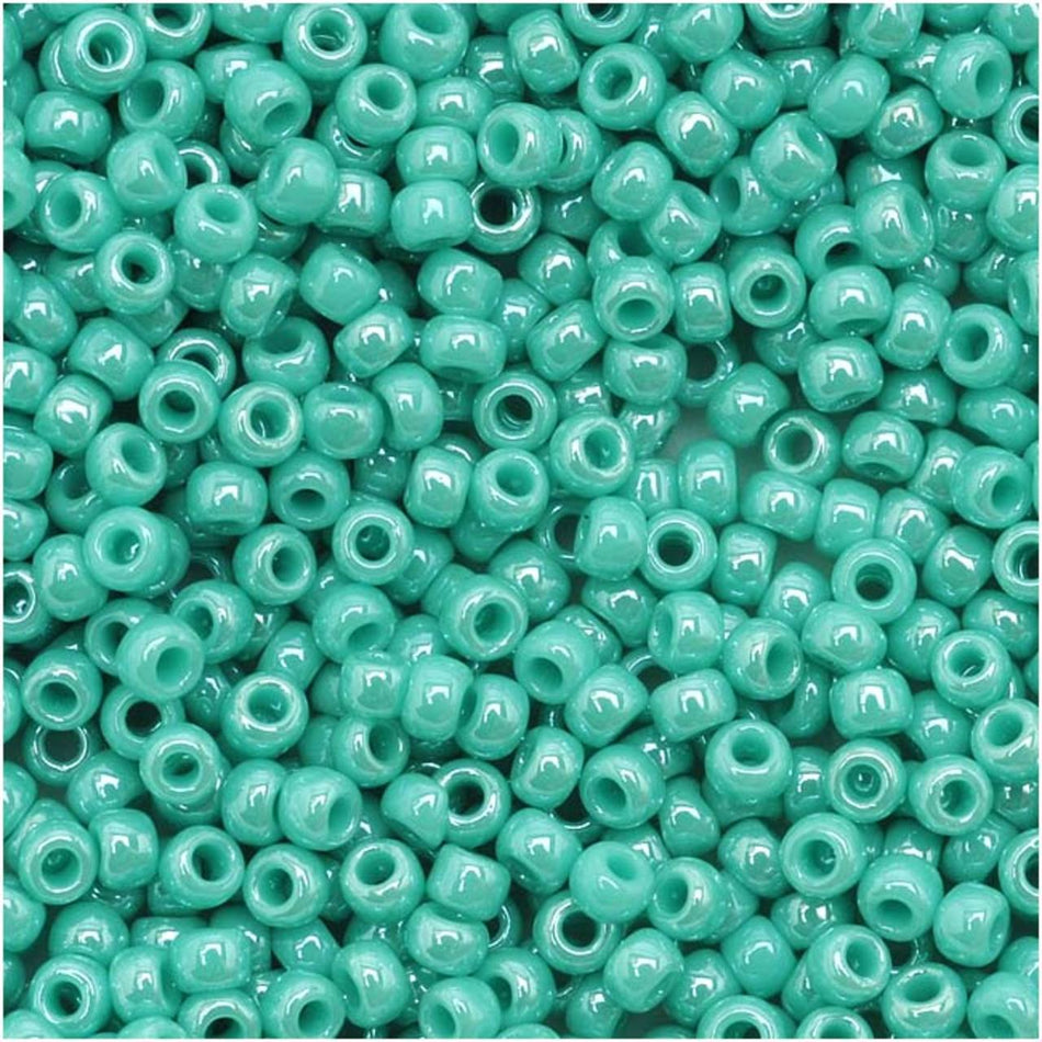 TOHO Bead Round 11/0 Opaque-Lustered Turquoise, 2.5-Inch Tube