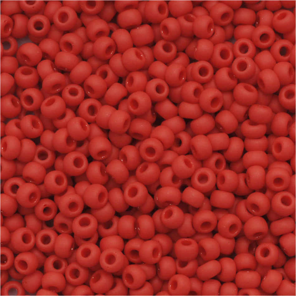 TOHO Bead Round 11/0 Matte Opaque Pepper Red, 2.5-Inch Tube