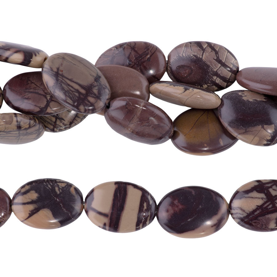 Purple Creek Jasper 18x25mm Puff Oval - 15-16 Inch