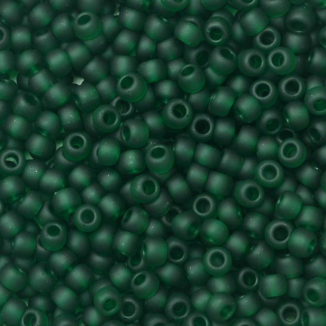 TOHO Bead Round 11/0 Transparent Frosted Green Emerald, 2.5-Inch Tube