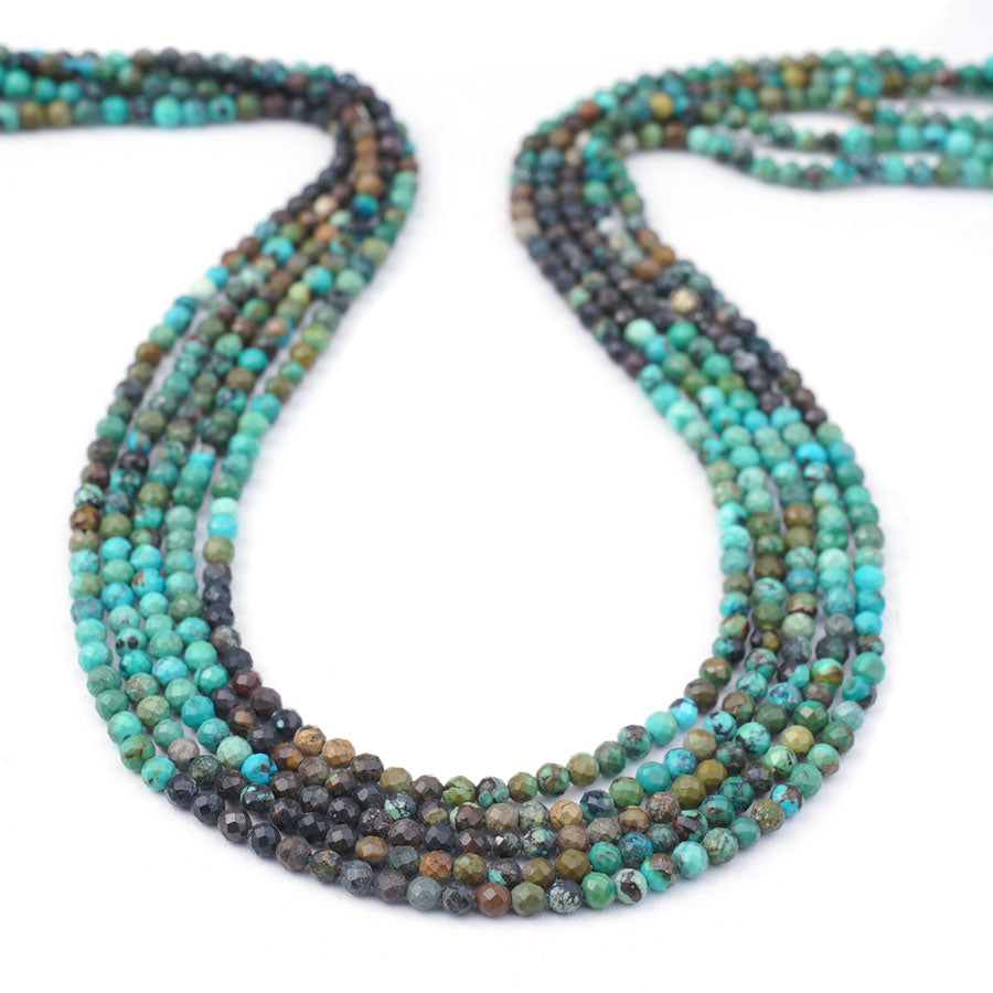 Hubei Turquoise Multi 3mm Round Faceted - 15-16 Inch