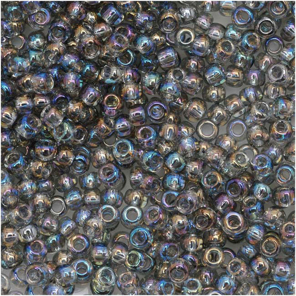 TOHO Bead Round 11/0 Trans-Rainbow Black Diamond AB, 2.5-Inch Tube