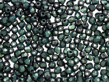 2mm Polychrome Aqua Teal Faceted Czech Fire Polish Beads