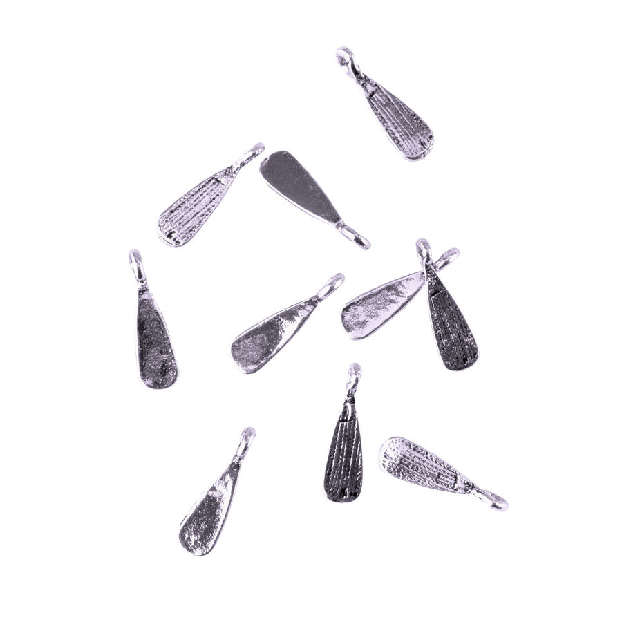 16mm Paddle Charms from the Global Collection - Silver Plated (10 Pieces)