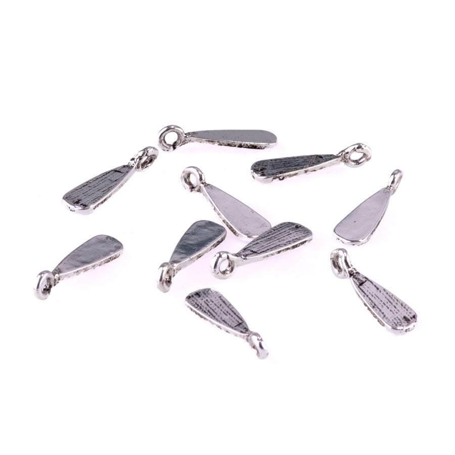 16mm Paddle Charms from the Global Collection - Silver Plated (10 Pieces)