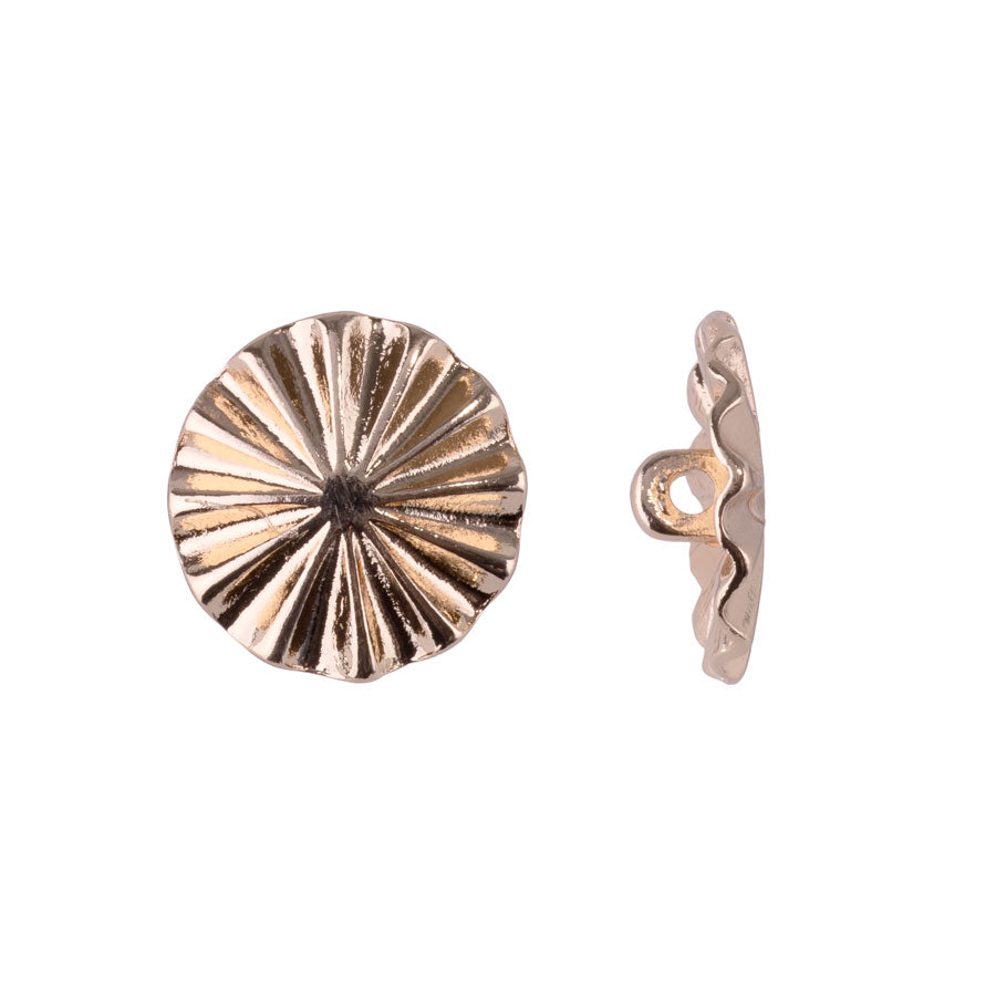 17mm Radial Design Shank Button from the Global Collection - Gold Plated