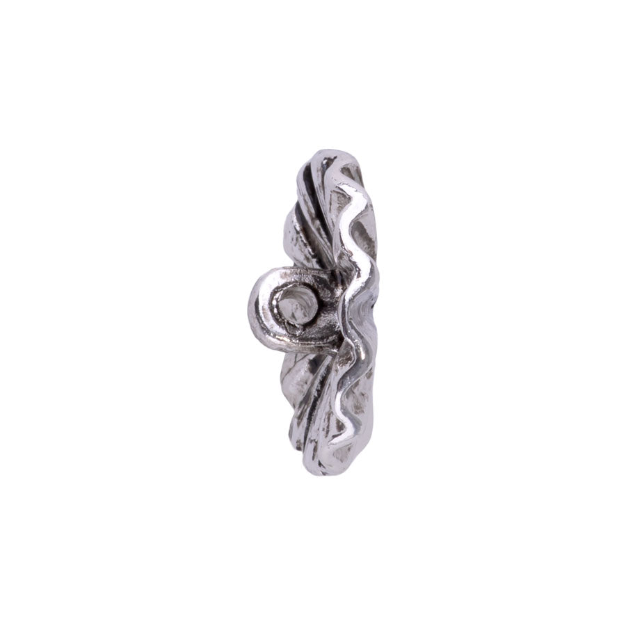 17mm Radial Design Shank Button from the Global Collection - Silver Plated