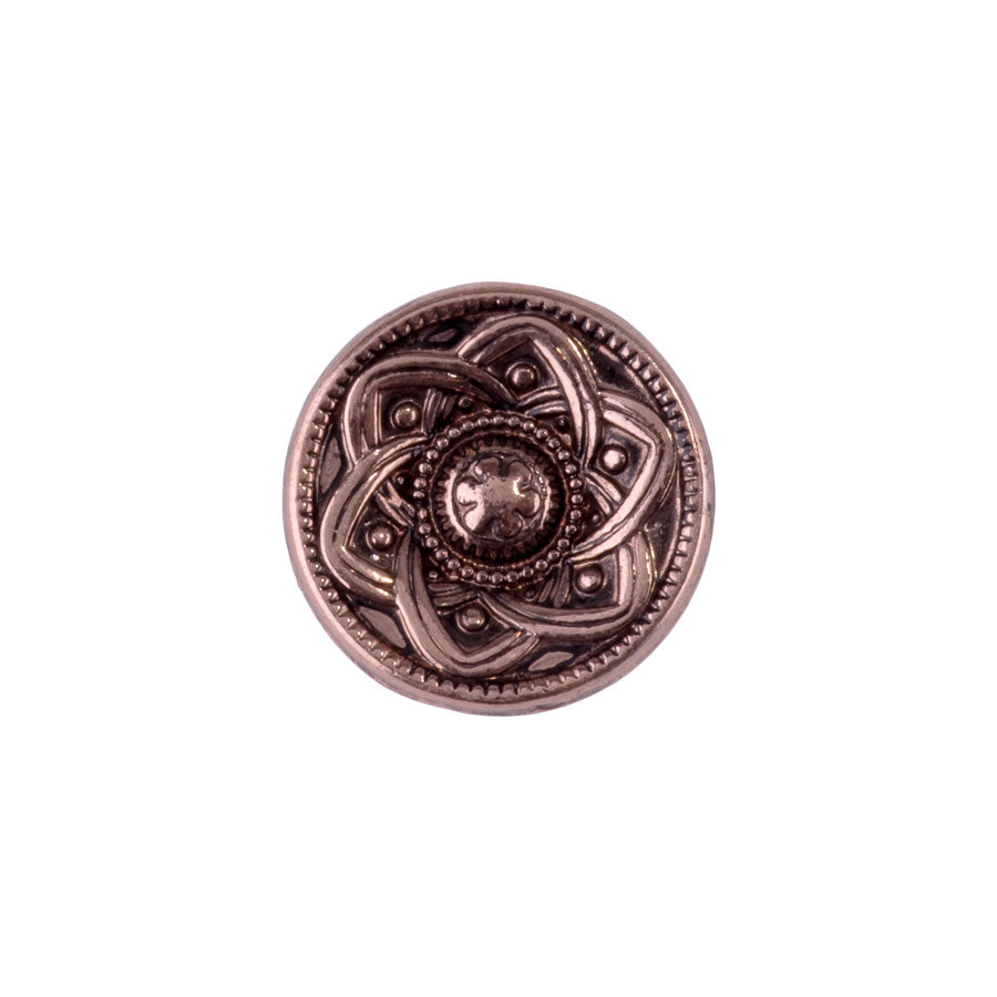 15mm Mandala Design Shank Button from the Global Collection - Copper Plated